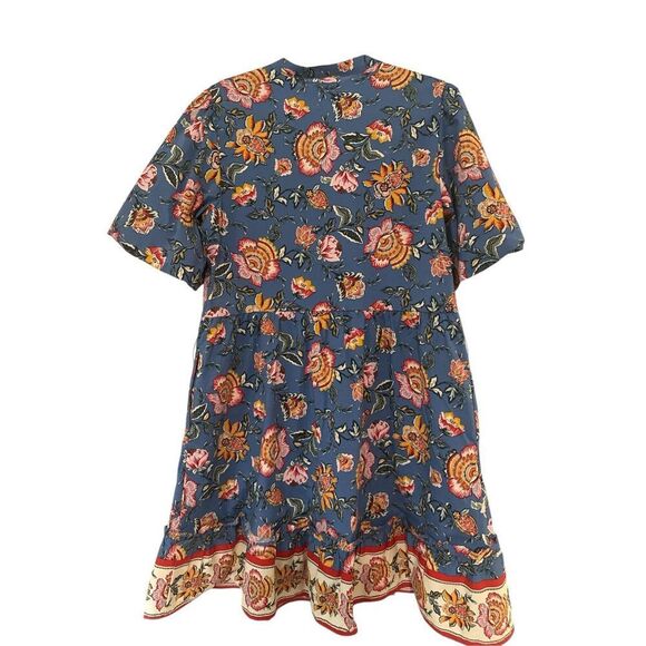 JOIE Women's Floral Puff Sleeve Button Front Mini Shirt Dress Multicolor Size 12 - Picture 4 of 6